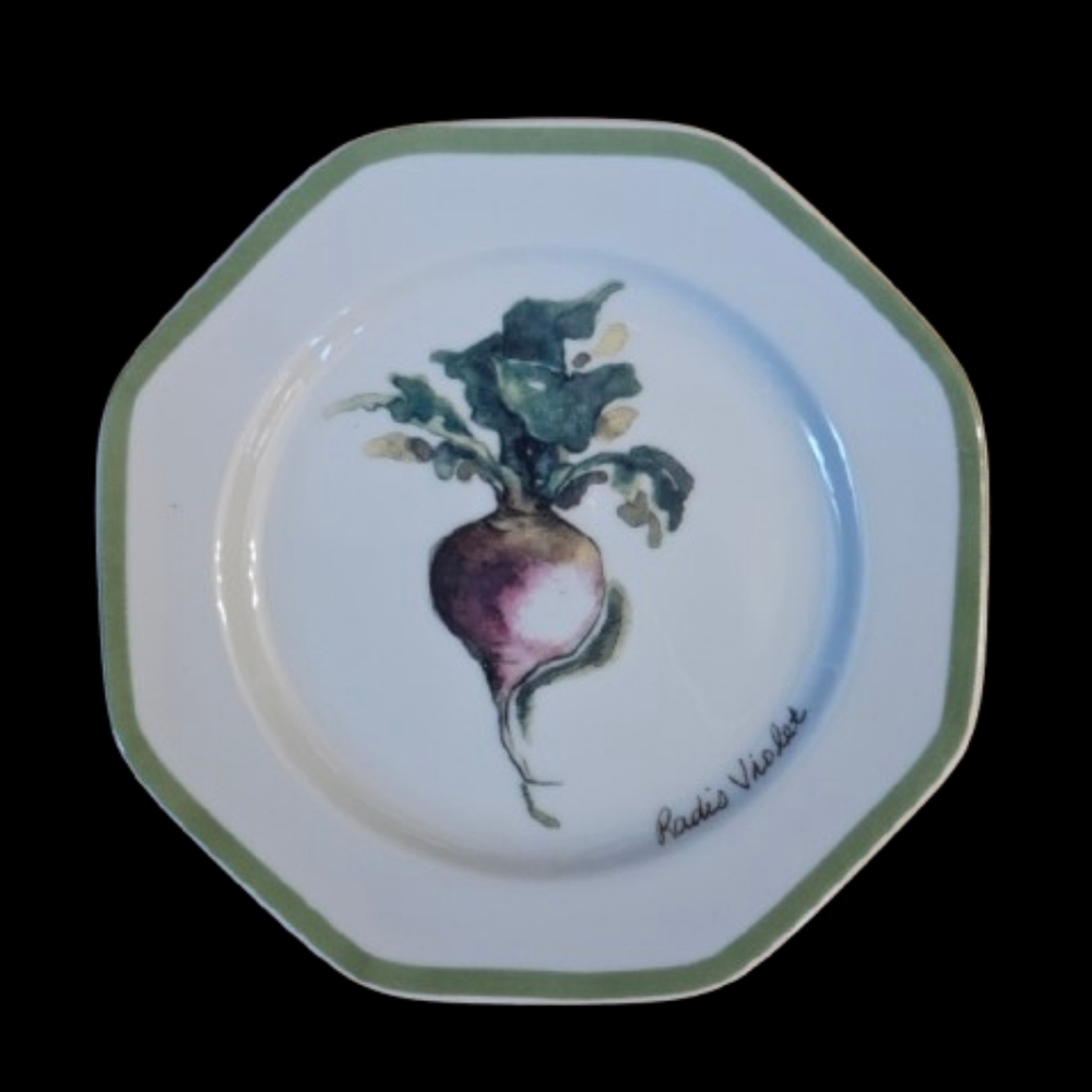 *NWOT William Sonoma Vegetable Garden Appetizer Plates 6 w/2 Dressing Bowls - Picture 3 of 11